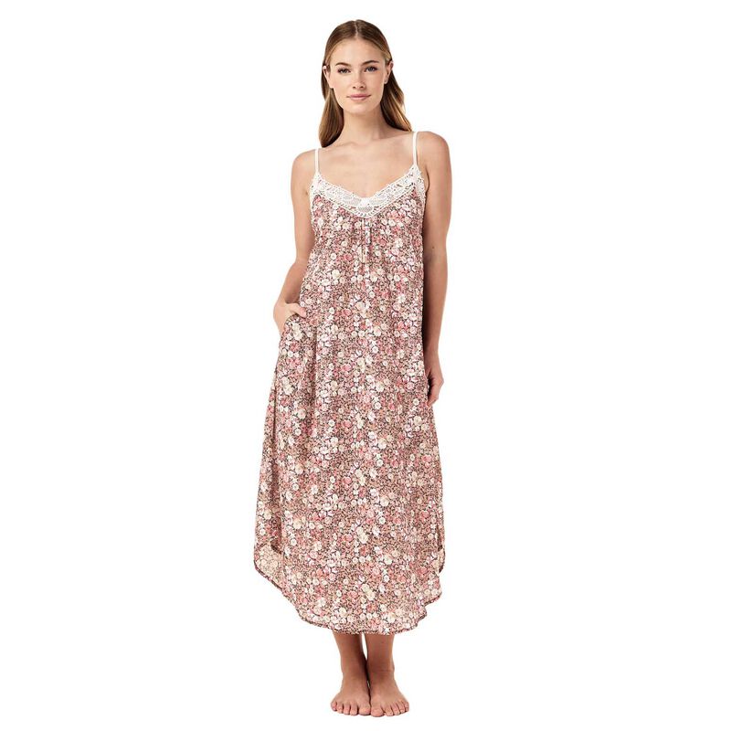 Papinelle Carly Floral Lace Front Maxi Nightie image number 0